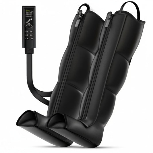 Leg Compression Boots: Full Leg Compression Massager with 6 Modes, 8 Intensities, 3 Timers – Relaxation Pressure for Muscle Soreness – FSA Eligible Gift for Mom, Dad (Black, Medium)
